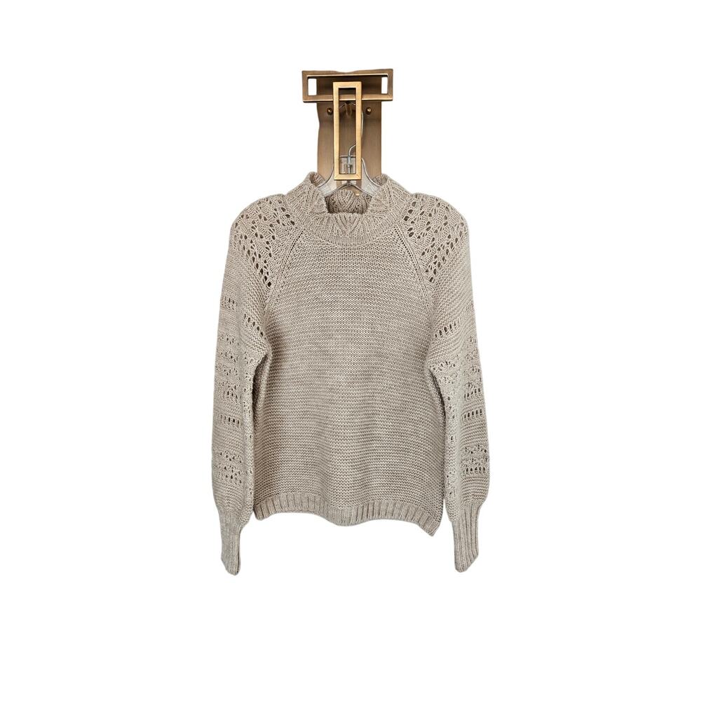 Gerard Darel Women's Beige Alpaca Wool Blend Knit Mock Neck Sweater Size 2 Med